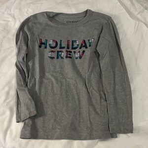 Crewcuts Gray Holiday Crew Long Sleeve